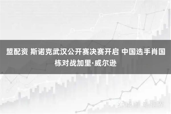 盟配资 斯诺克武汉公开赛决赛开启 中国选手肖国栋对战加里·威尔逊