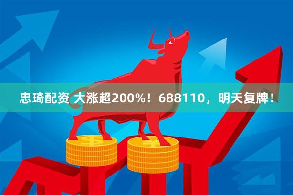 忠琦配资 大涨超200%！688110，明天复牌！