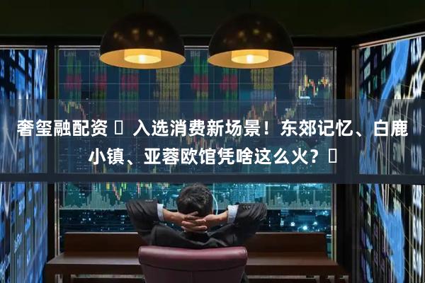 奢玺融配资 ​入选消费新场景！东郊记忆、白鹿小镇、亚蓉欧馆凭啥这么火？​